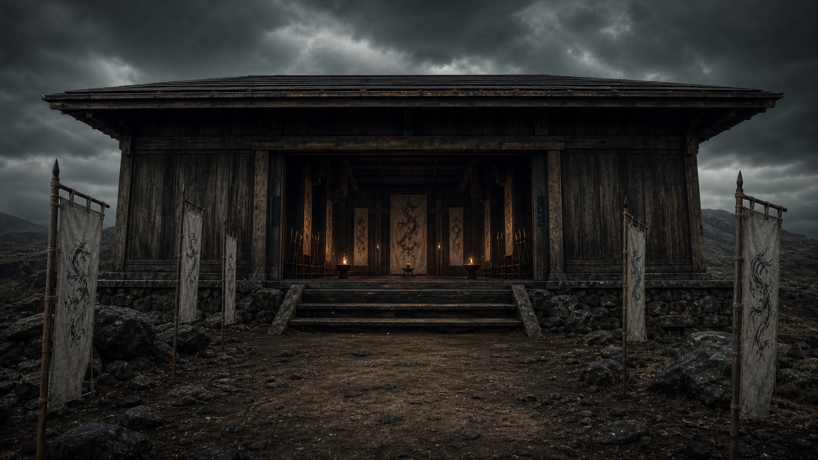 Austere exterior temple variant